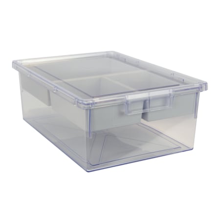 Bin, Tray, Tote, Clear, High Impact Polystyrene, 12.25 In W, 6 In H